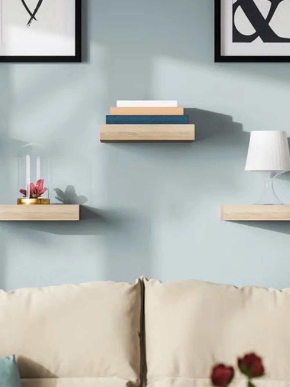 New IKEA LACK Floating Wall Shelves Set of 2 White Stained Oak Effect Natural